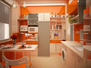 Оранжевая кухня 4